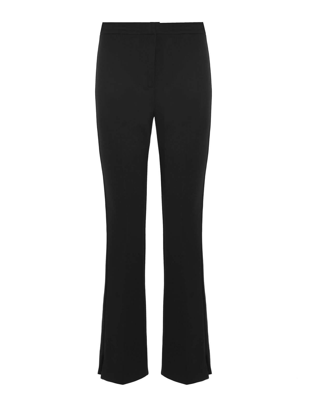 fitted trousers with flared bottom