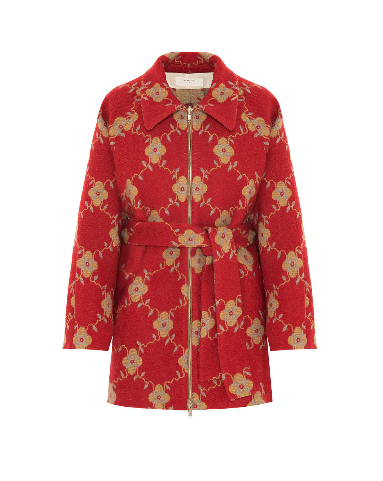 short floral lozenge coat
