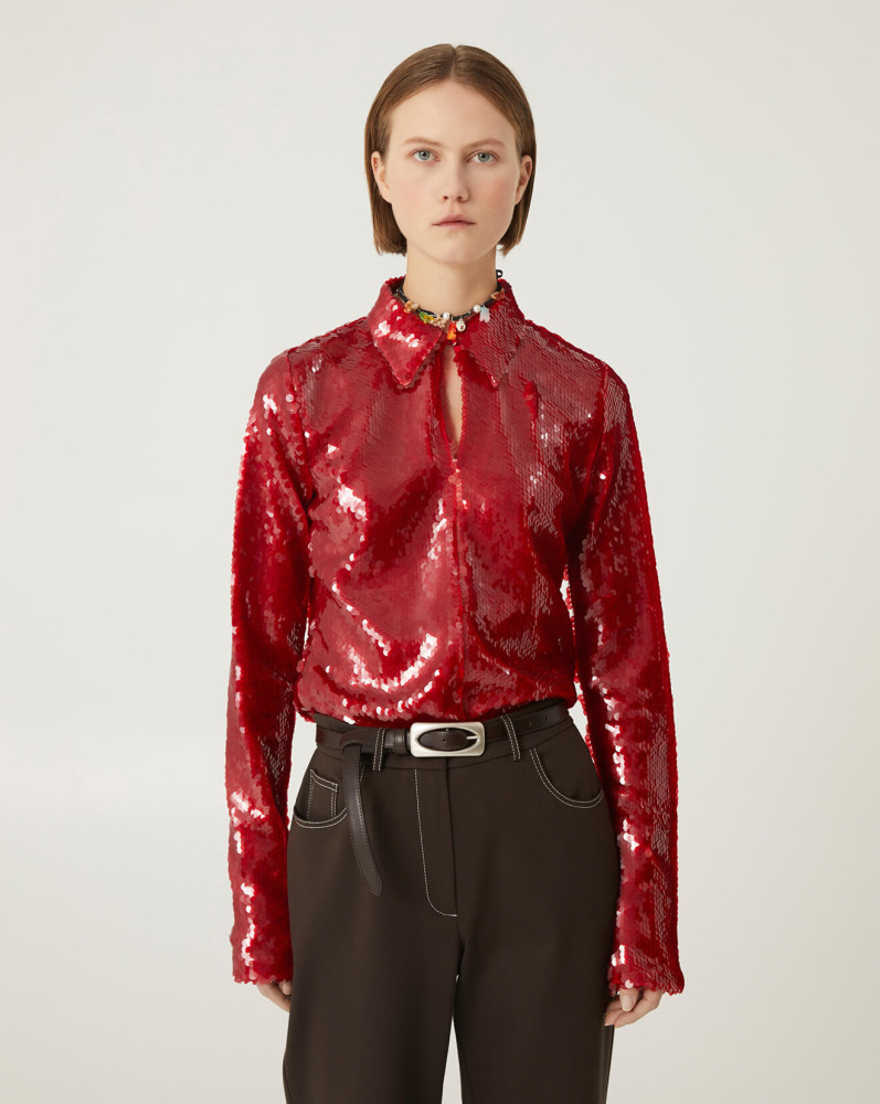blouse with macro sequins