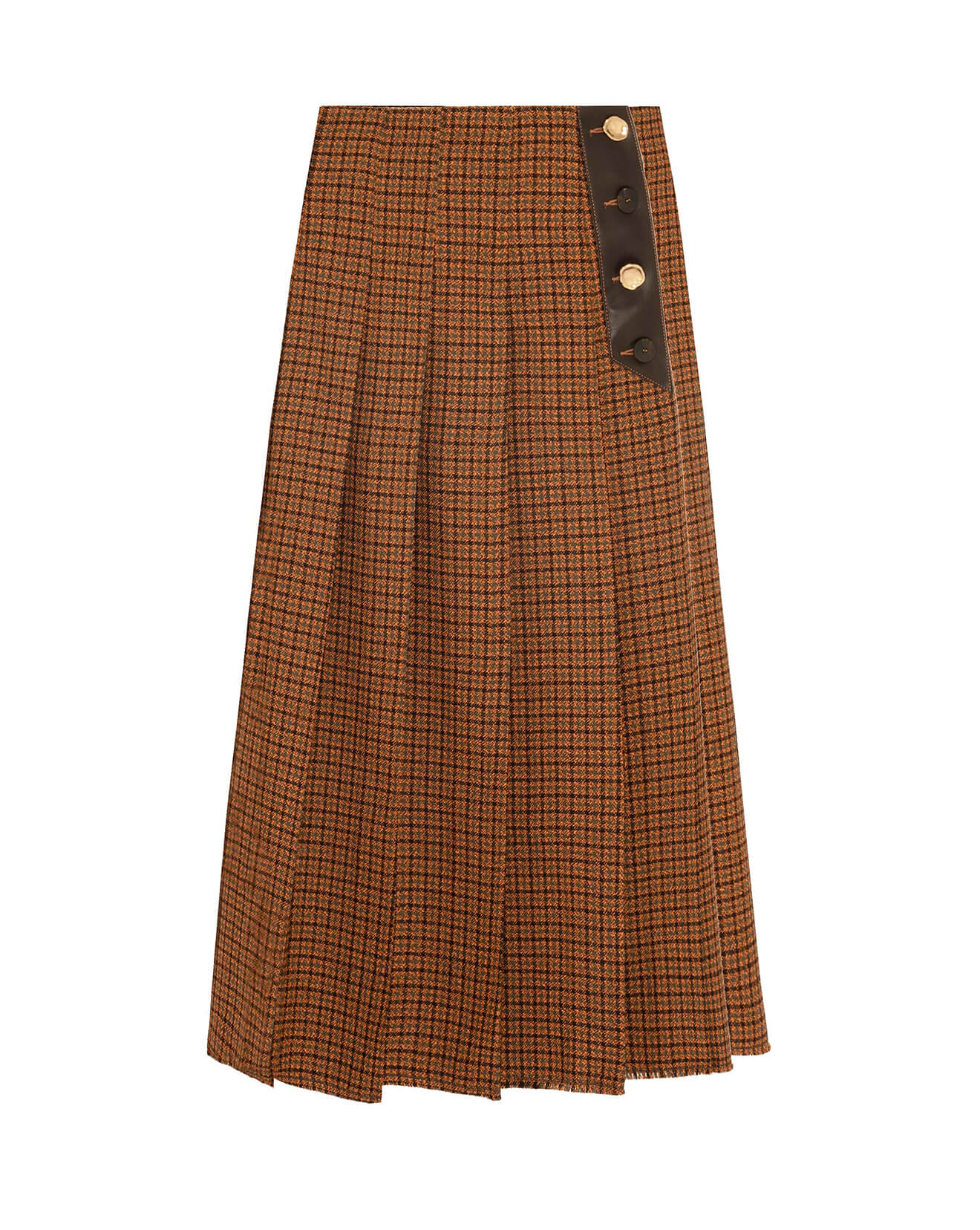pleated houndstooth skirt