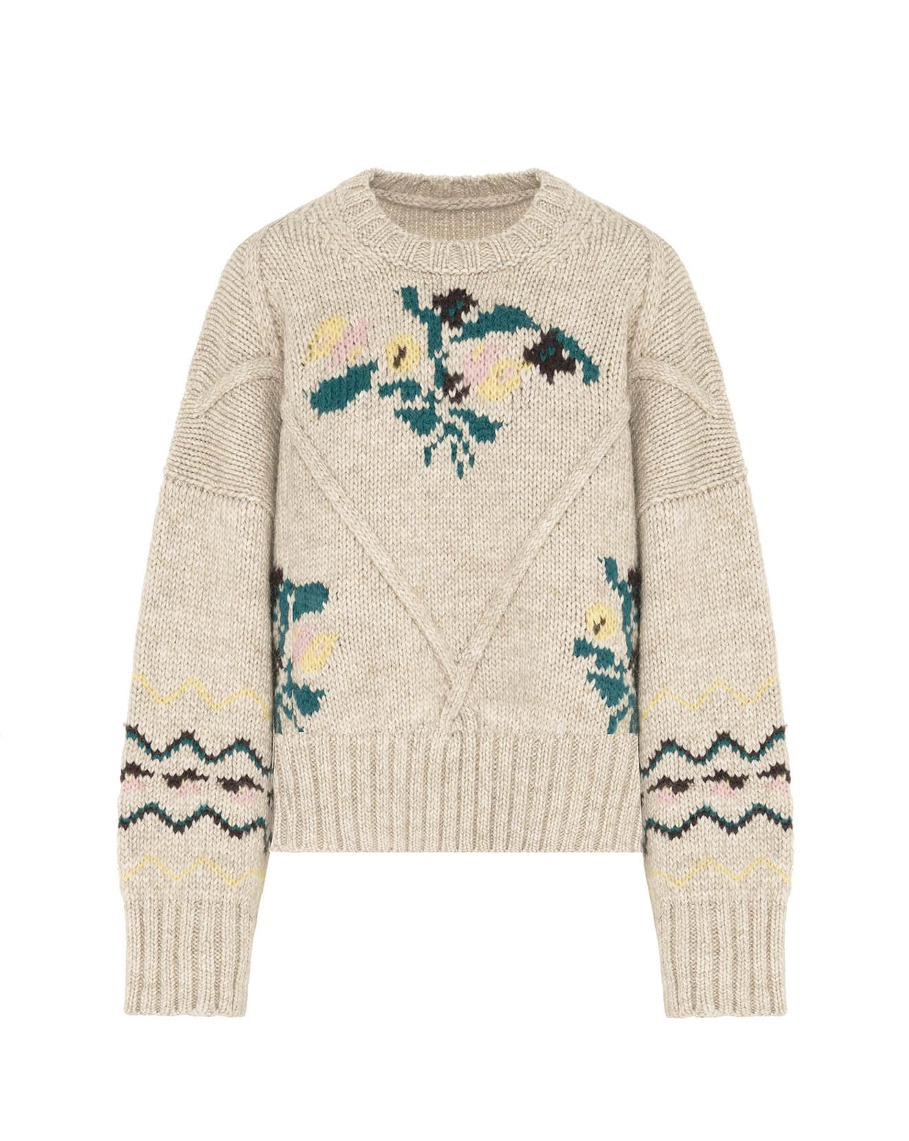 lozenge pattern sweater with inlay