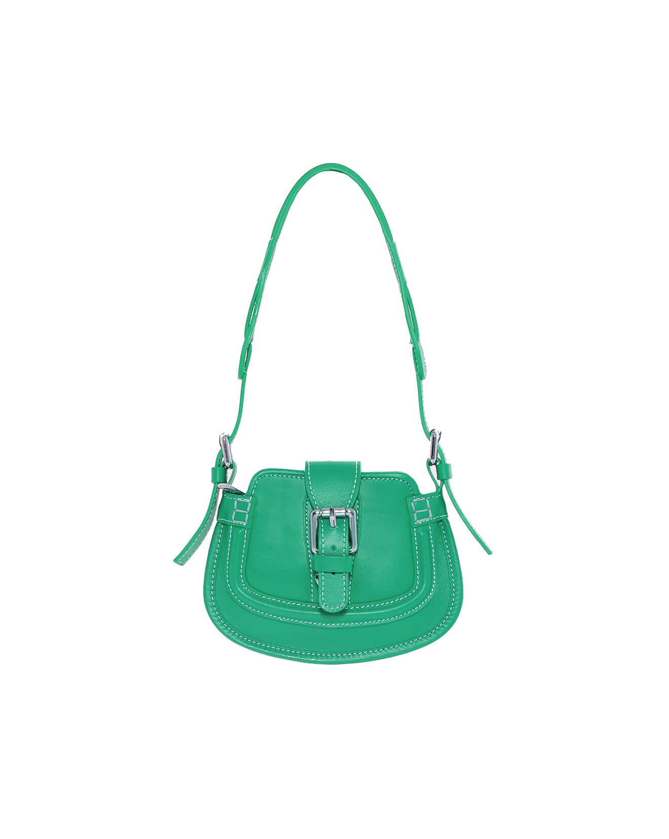green mini saddle bag