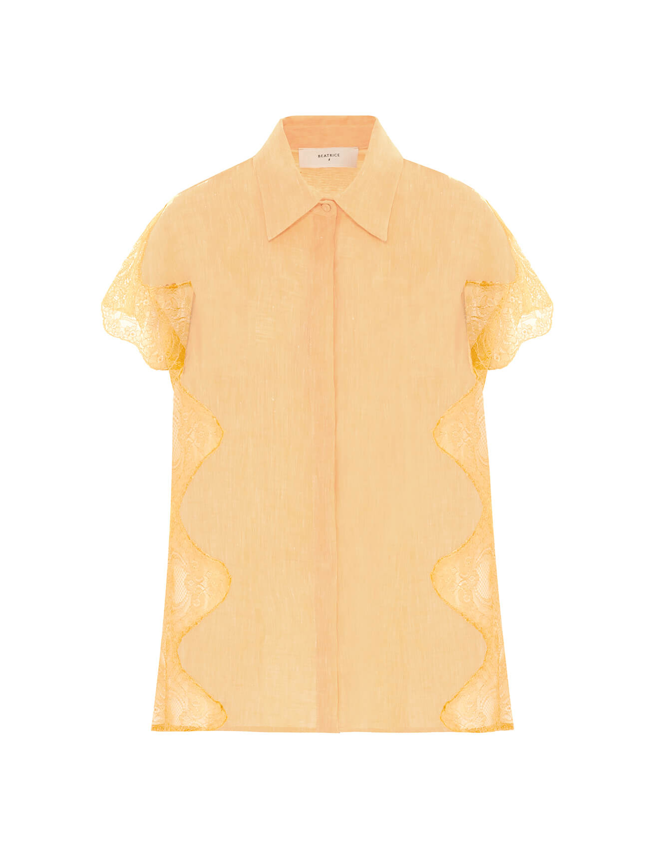 hemp mango shirt with lace inserts