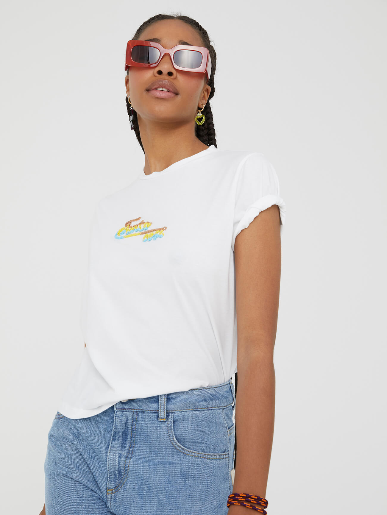 organic cotton t-shirt with micro beads
