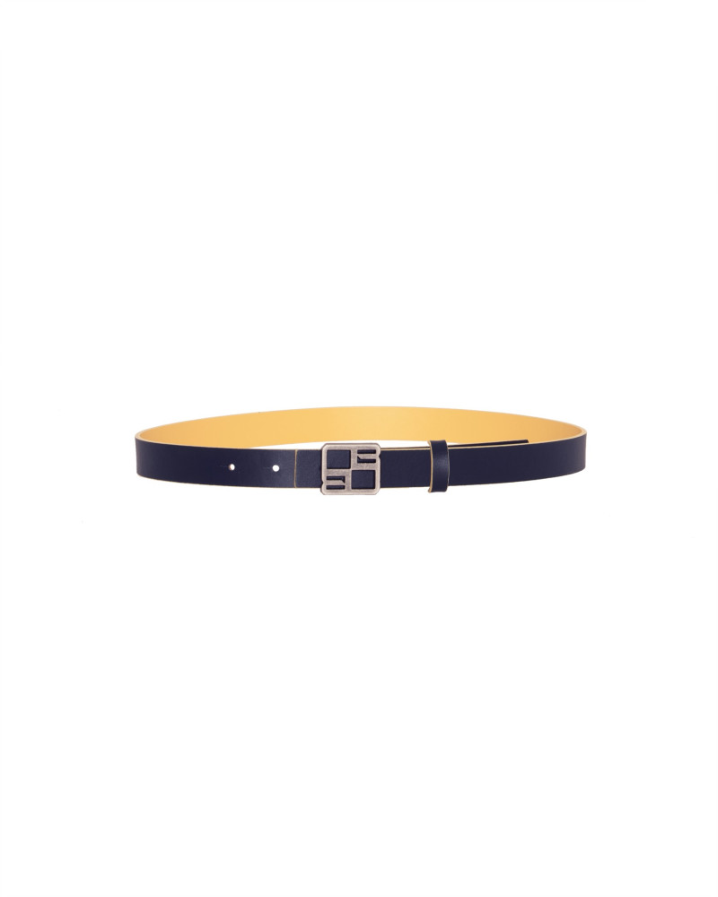 blue reversible leather belt