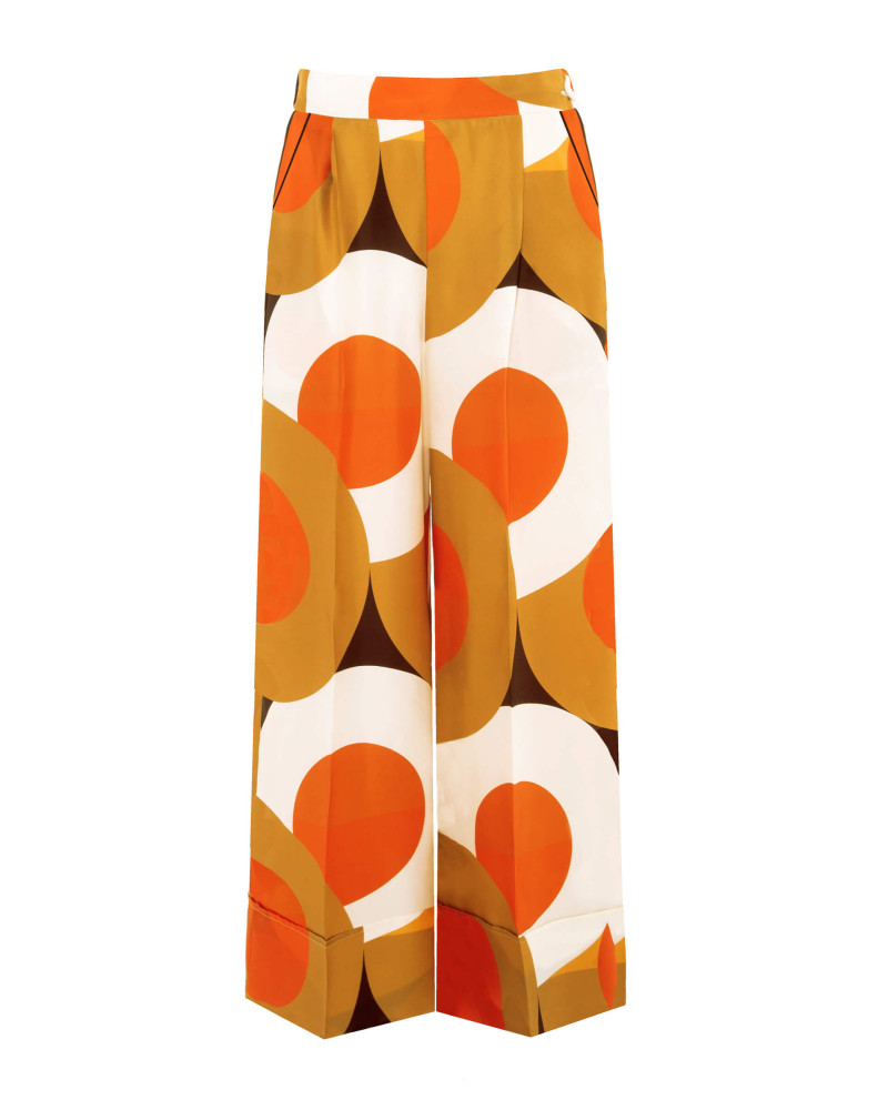 circle print cropped trousers