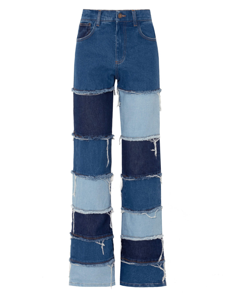 long jeans with patchworks