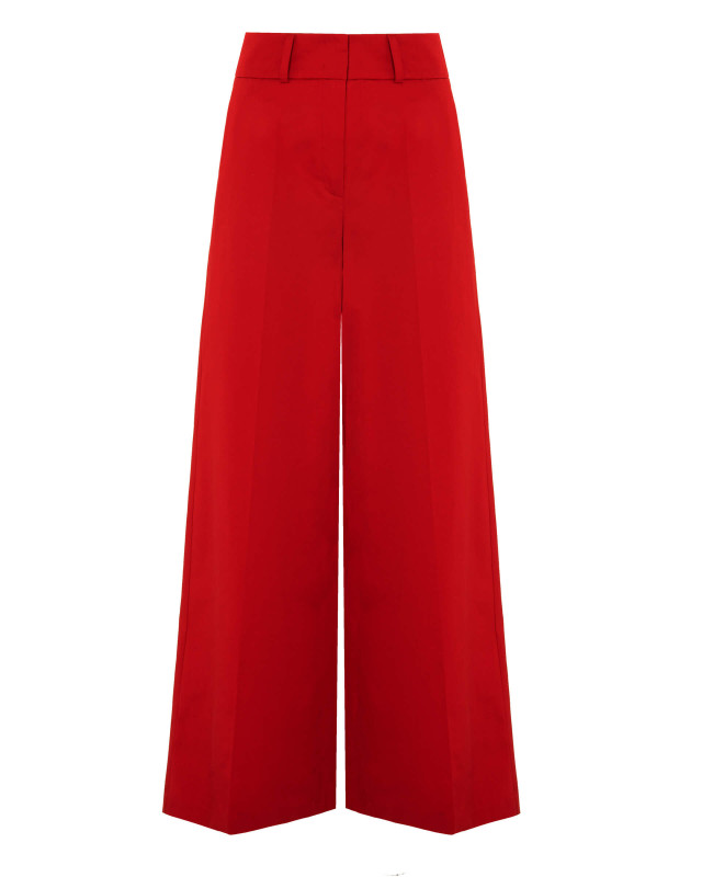 palazzo trousers in cotton satin