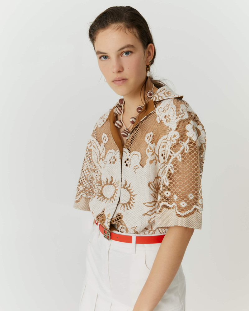 lace shirt with short sleeves+23FE4024SOLEIL_620