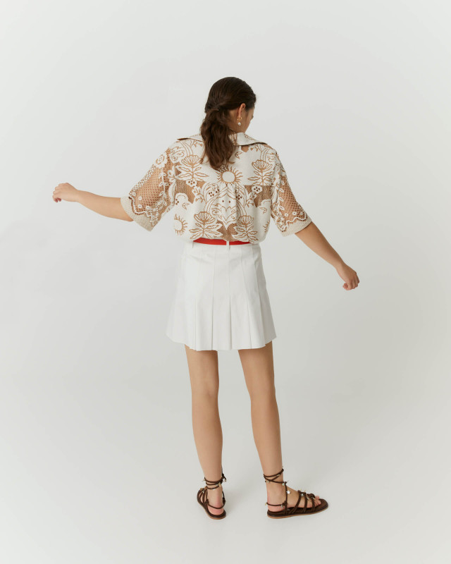 lace shirt with short sleeves