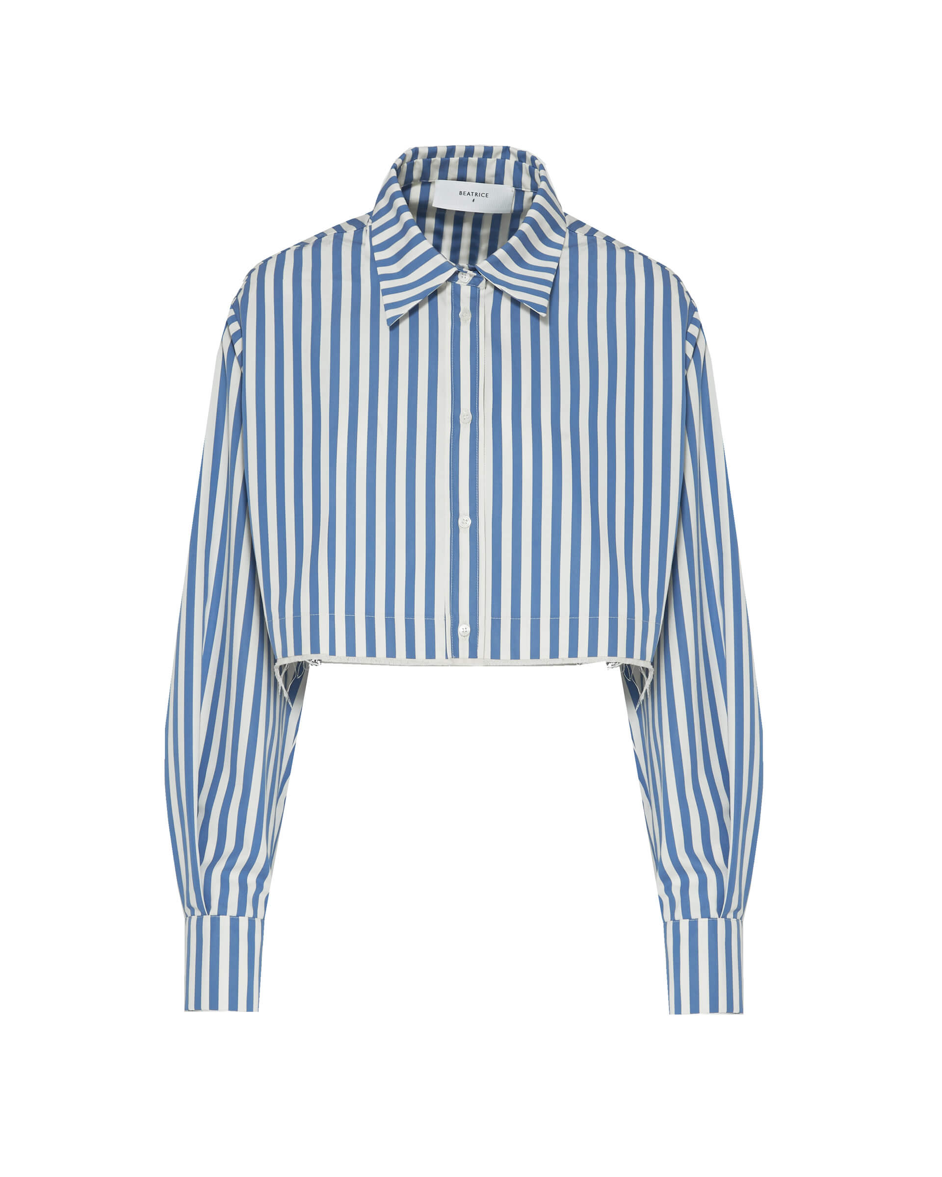 short shirt in striped poplin
