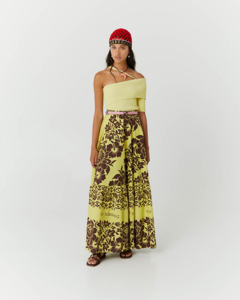 tahiti print long skirt+23FE5694TAHITIC_245