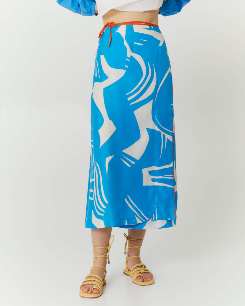 blue matisse print wrap skirt+23FE5714MACRO_550