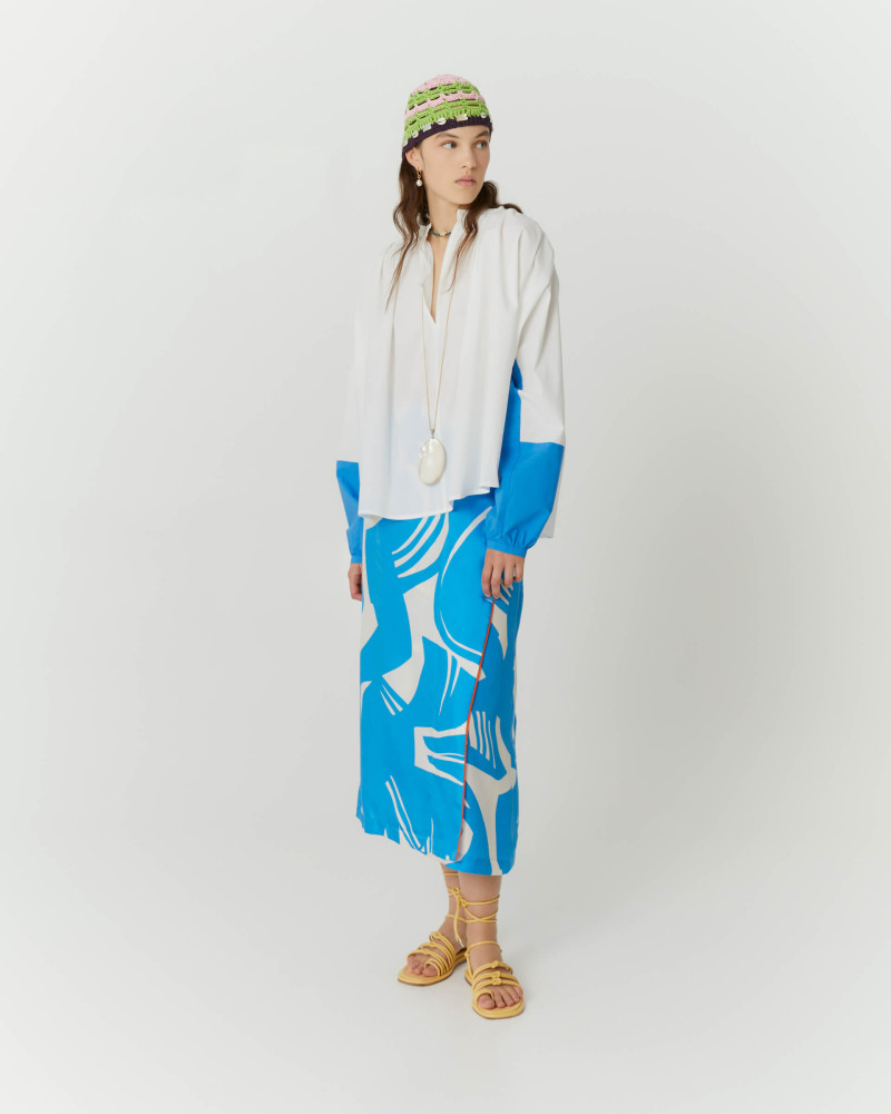 blue matisse print wrap skirt+23FE5714MACRO_550