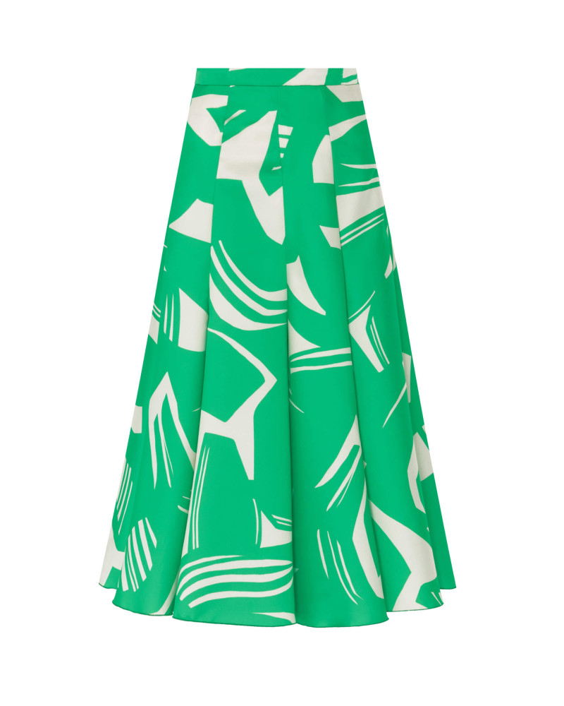 green matisse print full skirt