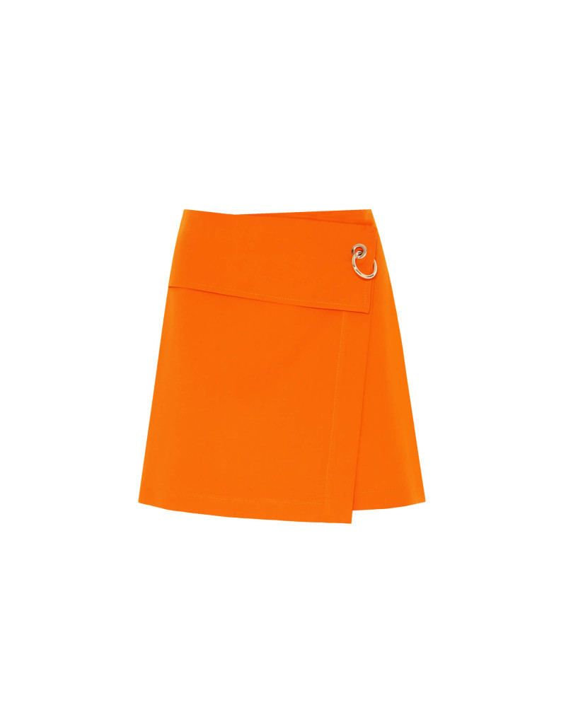 mini skirt in cotton crepe