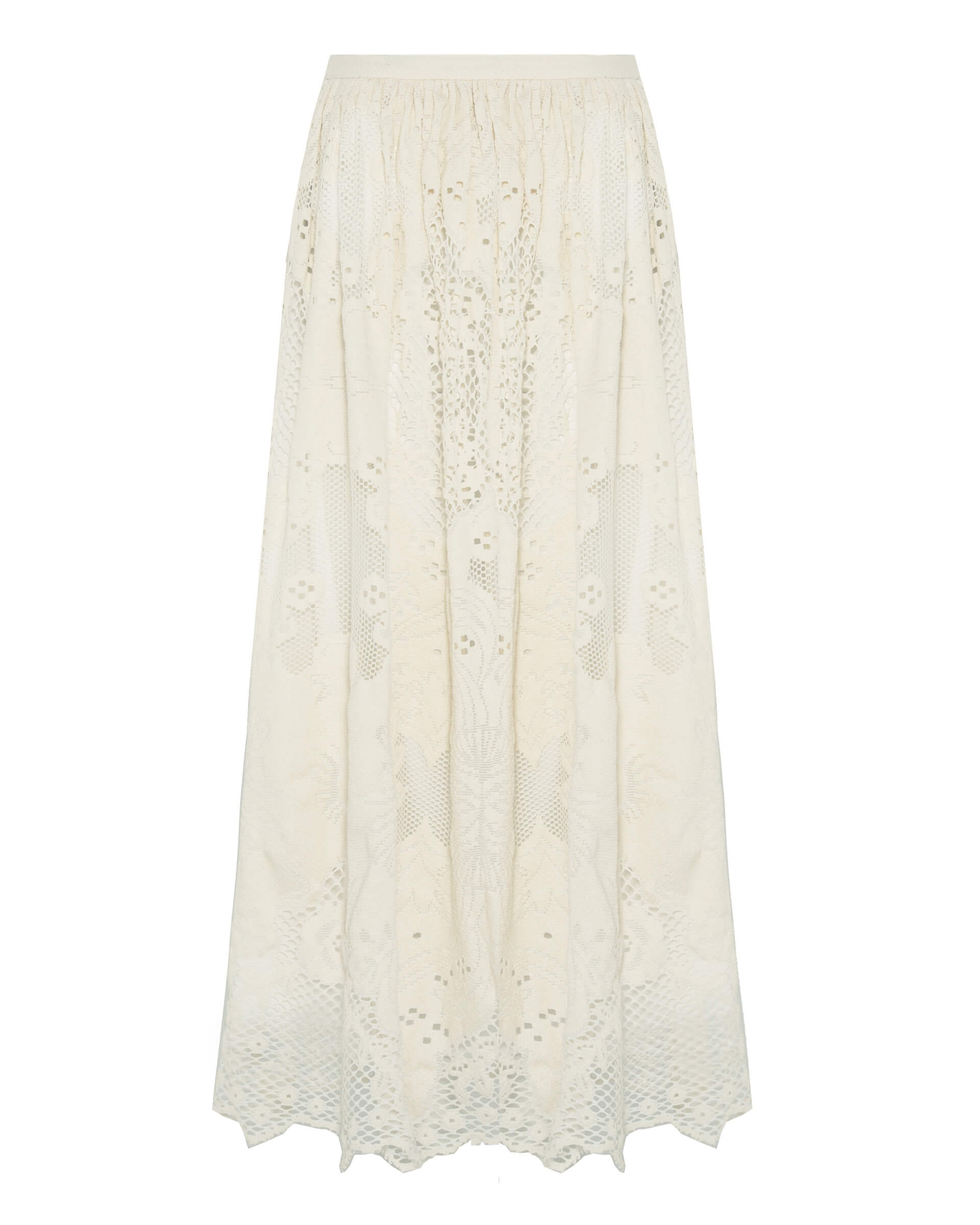 long gathered skirt in lace