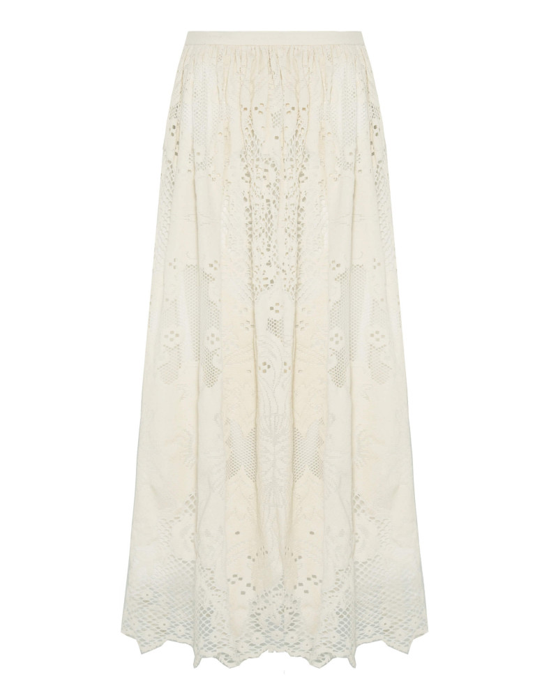 long gathered skirt in lace