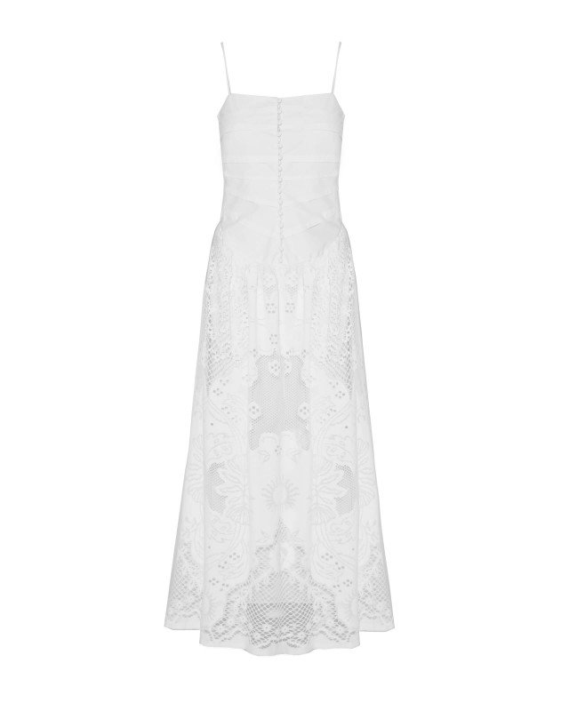 long dress in cotton lace