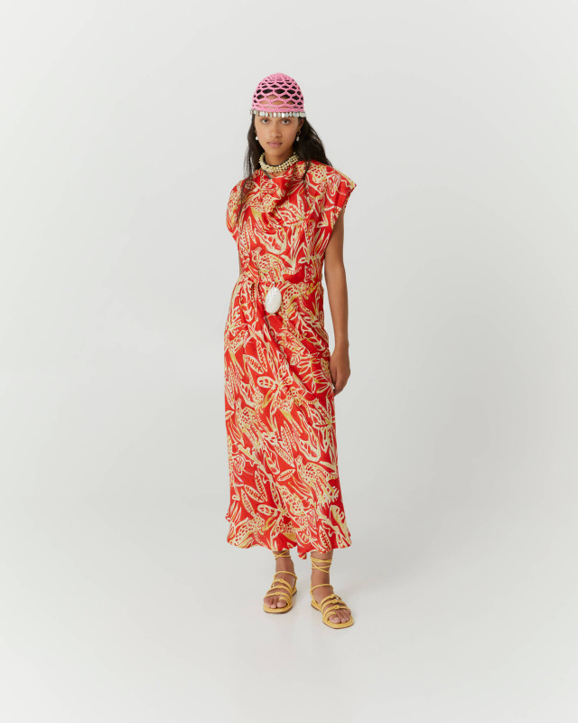 leopard print draped dress