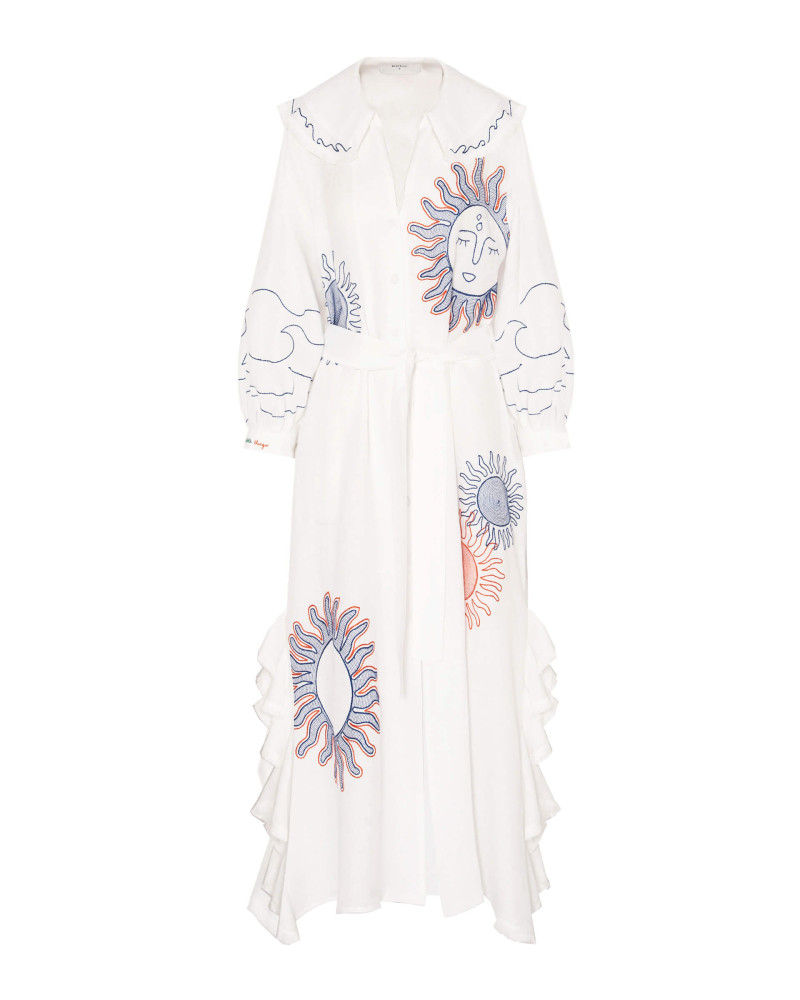 hemp dress with embroideries