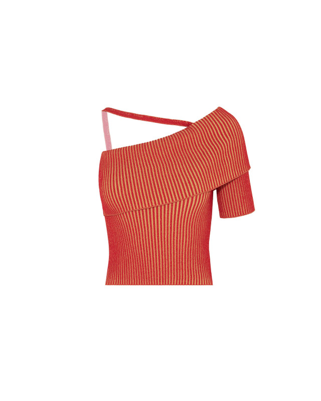 one-shoulder top in knitted vanisè