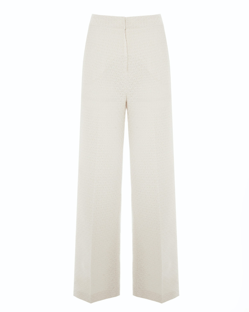 straight jacquard trousers