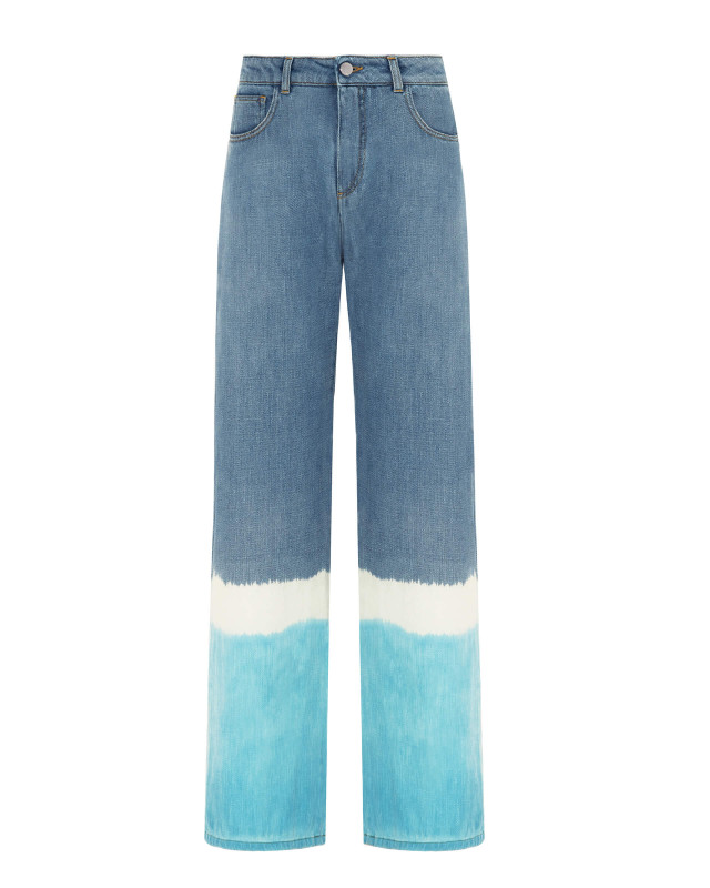 jeans with tie-dye bottom