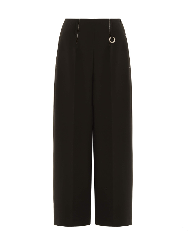 wide trousers with ring