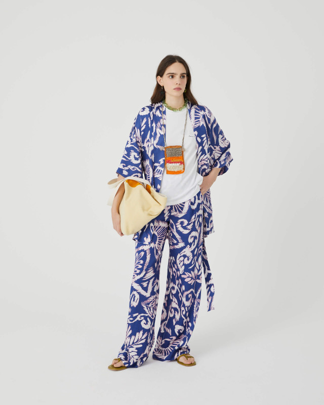 moiré kimono indigo
