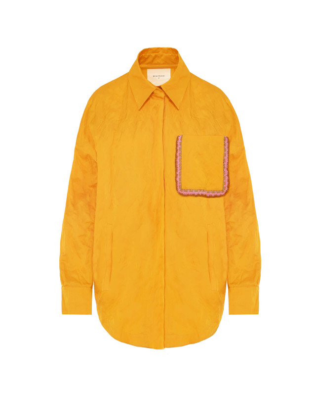 oversized solero crinkle satin jacket