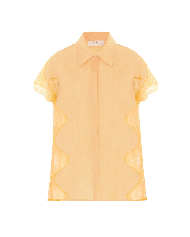hemp mango shirt with lace inserts