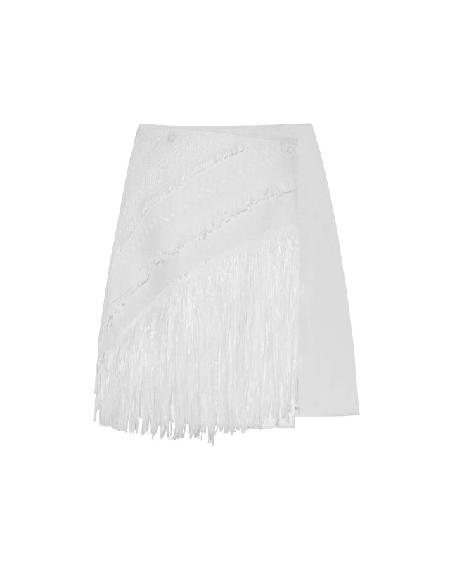 mini skirt with fringes