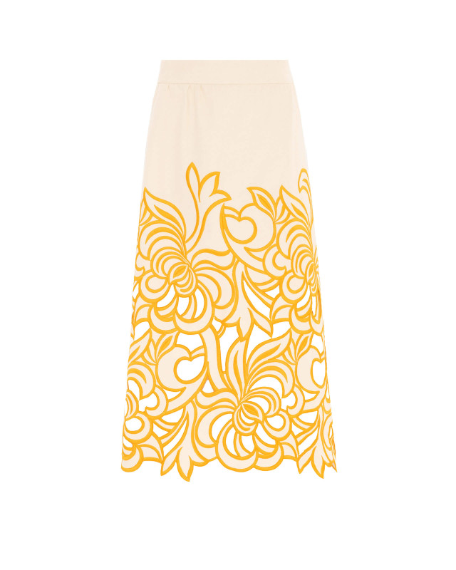 skirt with big inlay embroideries