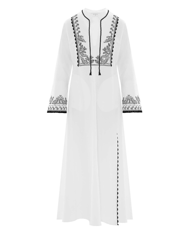 white dress with embroidery