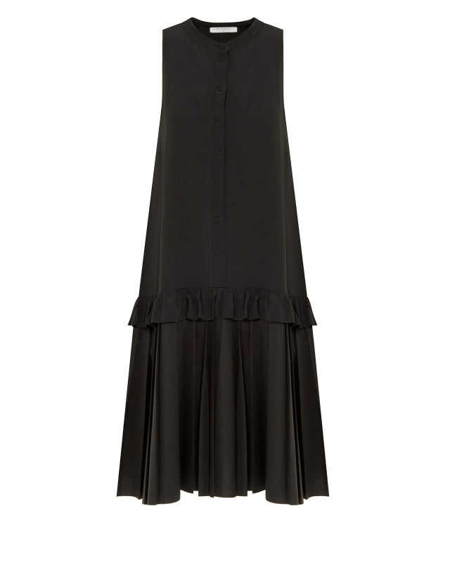 black silk blend dress