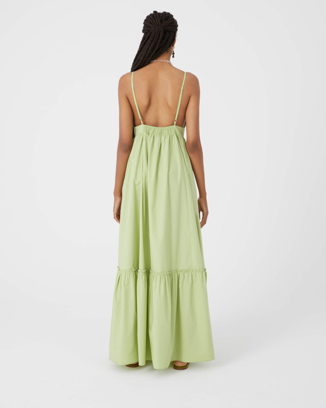 matcha long dress with embroidery