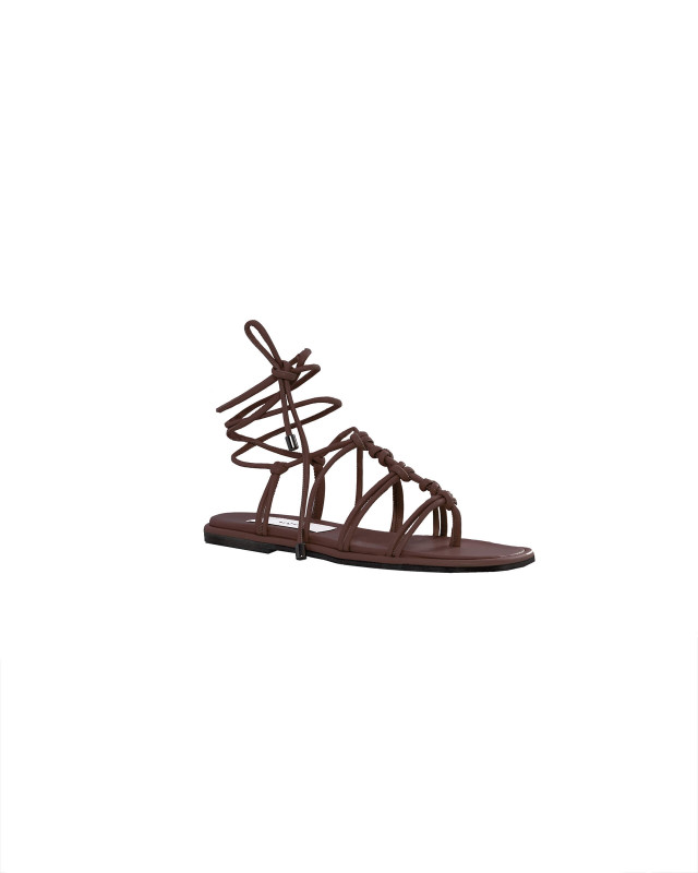 brown eco-leather gladiator sandal