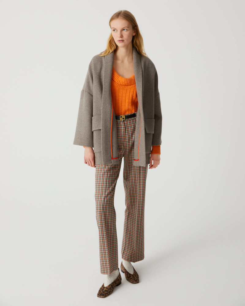 beatrice b tailoring checked trousers+23FA1765CHECK_86
