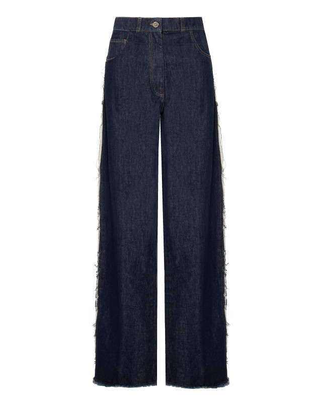 jeans with fringed details