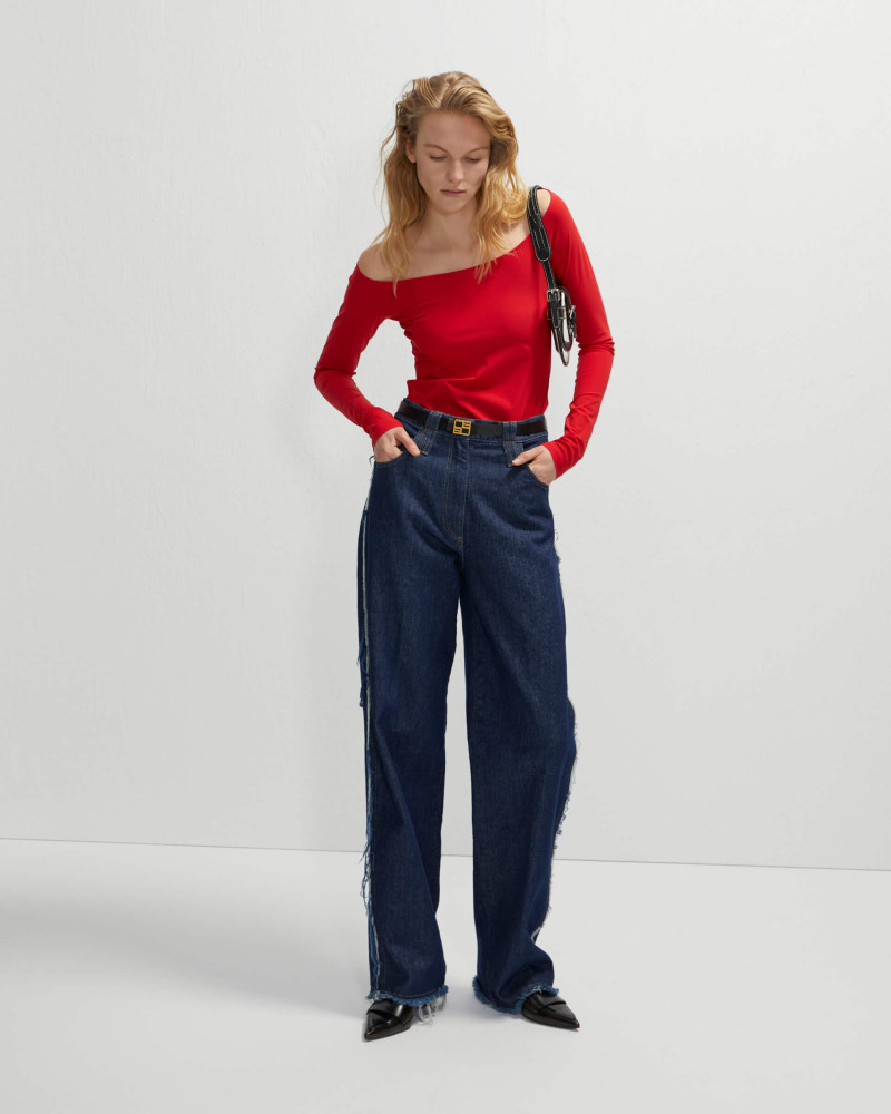beatrice b jeans with fringed details+23FA1847EDGE_590