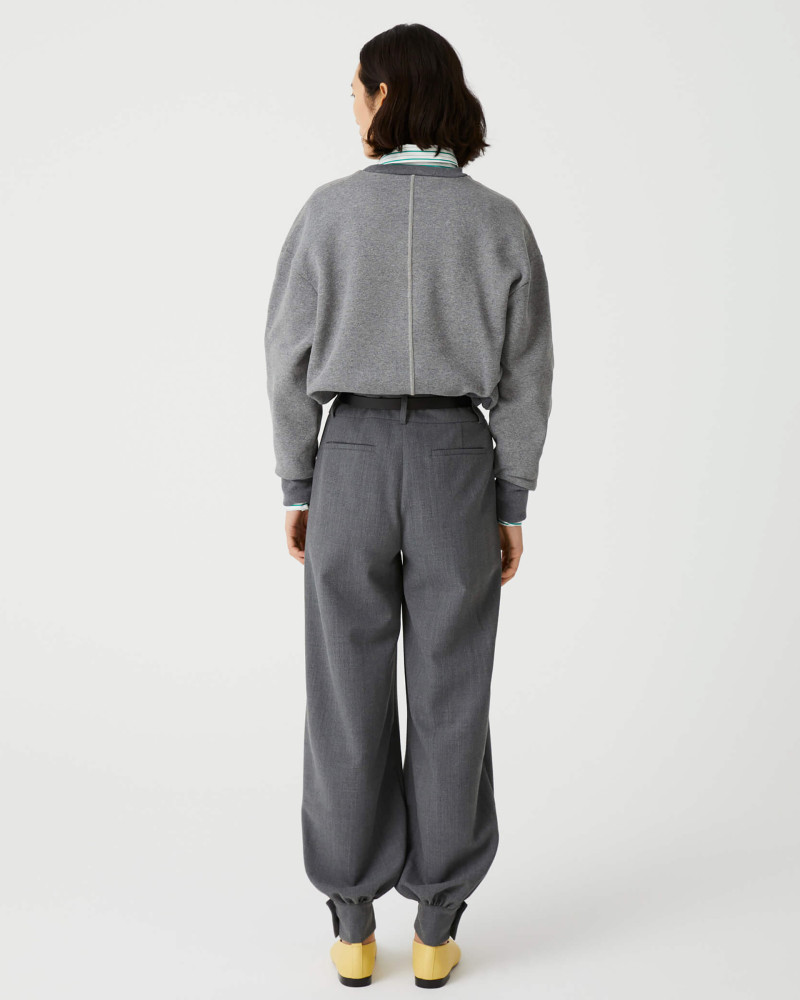 grey balloon trousers in wool