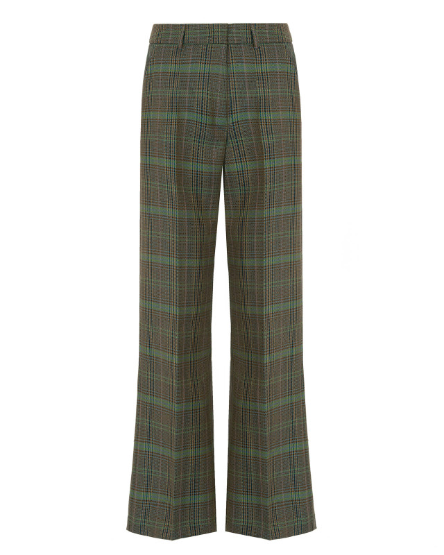 checked wool trousers