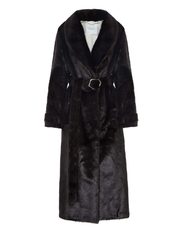 eco-fur nightgown coat