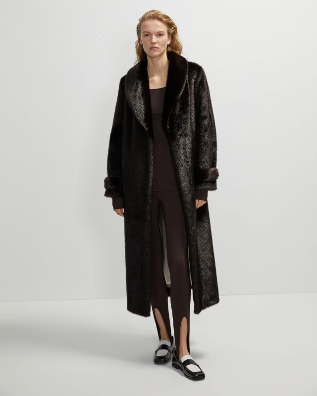 eco-fur nightgown coat