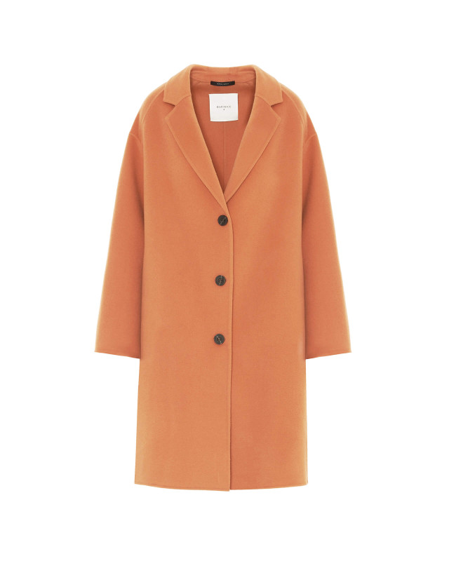 orange double single-breasted coat