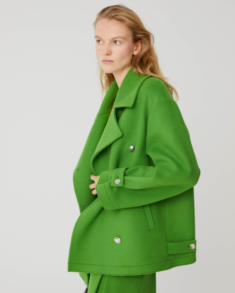 green oversized cloth peacoat