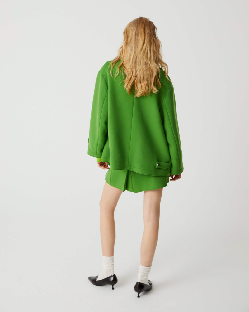 green oversized cloth peacoat