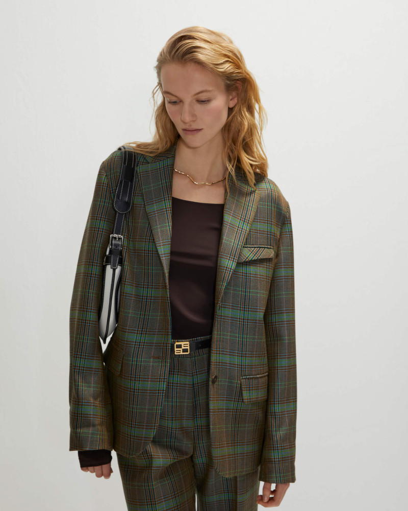 beatrice b checked jacket with oversized sleeves+23FA3903WALES_722