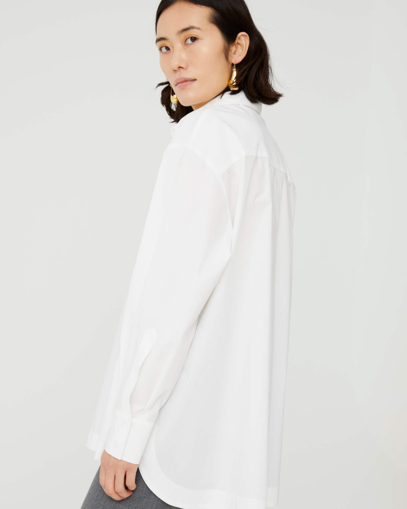 oversized white shirt with vents